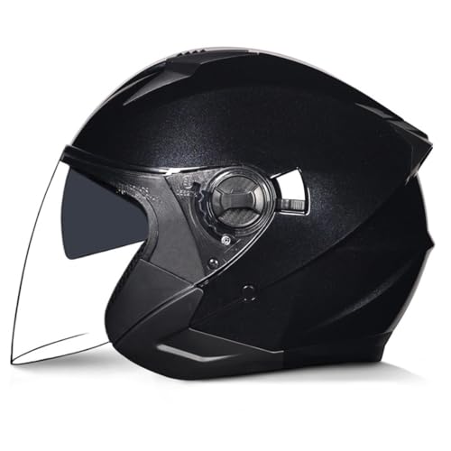 Retro Motorrad Halbhelme Motorradhelm Für Herren Damen ECE/DOT Zertifizierung Winddichter Jethelm Mit Visier Halbschalenhelm Für Bike Cruiser Scooter Offenem Helm 2,XXL:63-64CM von HaiBing