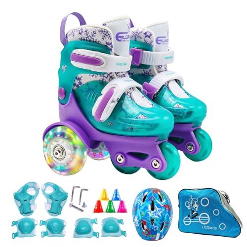 Hailerio Dreipunkt-Rollschuhe, verstellbare Rollschuhe | Verstellbare Rollschuhe mit Dreipunkt-Design,Kinder im Alter von 3–8 Jahren Rollschuhe mit leuchtenden Rädern für Eisbahn, Spielplatz von Hailerio