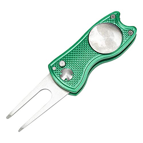 Haipink Golfball-Markierungswerkzeug mit Knopf, Golf-Werkzeug, tragbar, Edelstahl, Golf-Putting-Grün, für Golf-Pitchgabel von Haipink