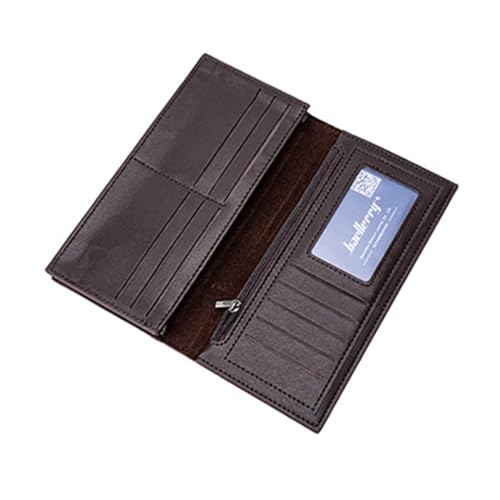 Haipink Stilvolle Geldbörse aus PU-Leder für Herren, praktischer Kartenhalter mit Münzfach, multifunktionales Geldbeutel, braun, 18.6x9x2cm von Haipink
