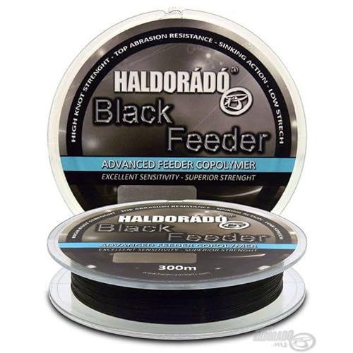 Haldorado HALDORADO Black Feeder Monofile Angelschnur, langlebige, hochzugfeste, gut sinkende Schnur 0,25 mm, 16,5 lb, 300 m von Haldorado