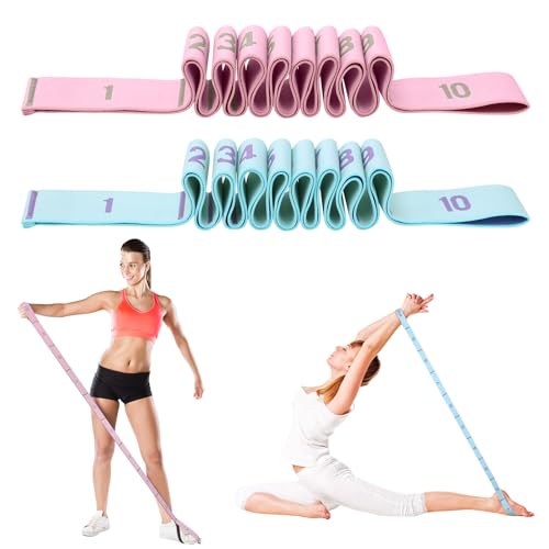 Halinuia 2 Stück elastische Fitnessbänder Widerstandsbänder 10 Ringe, elastische Bänder Übungsband, Resistance Band für Yoga Stretching Pilates Tanz Gymnastik Fitnessstudio Training Halinuia 2 Stück elastische Fitnessbänder Widerstandsbänder 10 Ringe, elastische Bänder Übungsband, Resistance Band für Yoga Stretching Pilates Tanz Gymnastik Fitnessstudio Training von Halinuia