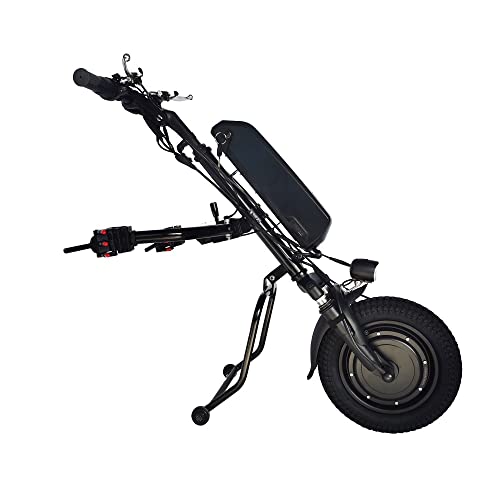 HalloMotor 36V 250W 350W 500W 12 Zoll Elektrorollstuhl Handbike Rollstuhlaufsatz mit 11,6 Ah oder 14AH Akku (36V 500W, 36V 14AH) von HalloMotor