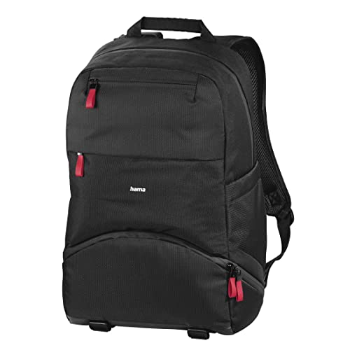 Hama Kamerarucksack (großer Fotorucksack mit Regenschutz, ergonomisch, variable Einsätze, Fach für Tablet und Laptop bis 15,6“, zum Wandern und Reisen, recyceltes PET, gepolstert) schwarz von Hama