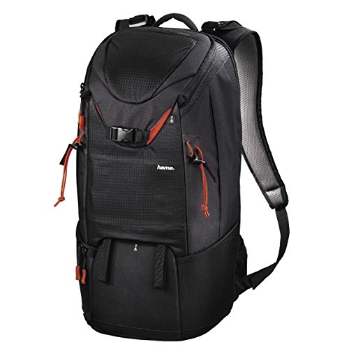 Hama Kamerarucksack für 2 Kameras und Zubehör (großer Fotorucksack mit Regenschutz und Rückenzugriff, ergonomisch, variable Einsätze, Stativhalterung, Tabletfach, ideal zum Wandern und Reisen) schwarz von Hama