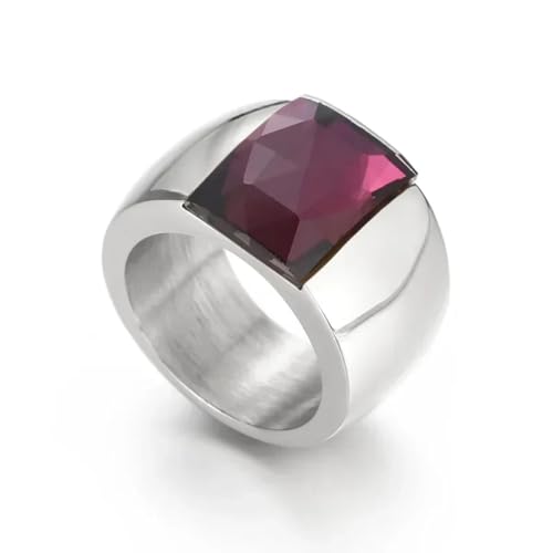 Ring Ringe Damen Bijouterie Herren Damenring Ring Damenschmuck Zubehör 7 Silberlila von Hameadner