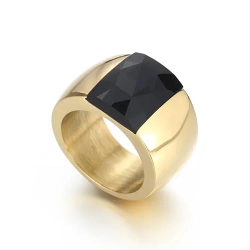 Ring Ringe Damen Bijouterie Herren Damenring Ring Damenschmuck Zubehör 8 Goldschwarz von Hameadner