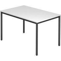 Hammerbacher Konferenztisch D-Serie (Tischplatte: 120 x 80|Dekor: Weiß|Tischbein: Rund Schwarz) von Hammerbacher
