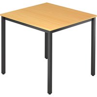 Hammerbacher Konferenztisch D-Serie (Tischplatte: 80 x 80|Tischbein: Rechteckig SW|Dekor: Buche) von Hammerbacher