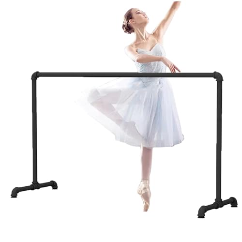 HamoM Ballettstange Mobile Ballettstange aus Eisen mit bequemem Ledergriff, ideale Wahl für Beinkompressionsdehnungen (Color : Black, Size : 1.5M/5FT) von HamoM