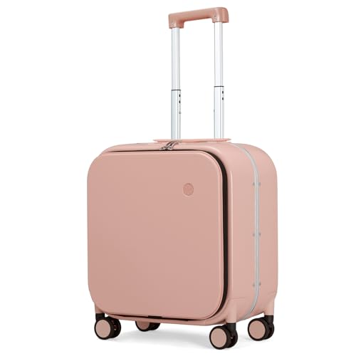 Hanke Handgepäck 20-Zoll-Koffer mit Laptoptasche Vorne Reise-Rollgepäck Aluminiumrahmen PC-Hartschale mit Spinner-Rädern, TSA-Schloss und Abdeckung, Rosa Hanke Handgepäck 20-Zoll-Koffer mit Laptoptasche Vorne Reise-Rollgepäck Aluminiumrahmen PC-Hartschale mit Spinner-Rädern, TSA-Schloss und Abdeckung, Rosa von Hanke