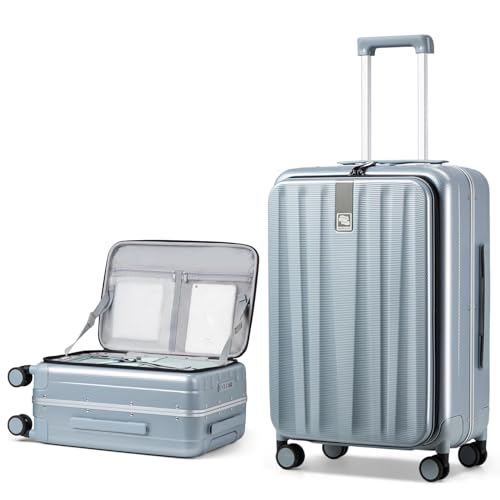 Hanke Koffer Trolley Handgepäck Koffer, 20 Zoll Hartschalenkoffer Groß Leicht Obere Vordere Öffnung Spinner TSA-Schloss und 4 Rollen, Micro-Diamond Textured Design,100% PC Koffer-Grau Hanke Koffer Trolley Handgepäck Koffer, 20 Zoll Hartschalenkoffer Groß Leicht Obere Vordere Öffnung Spinner TSA-Schloss und 4 Rollen, Micro-Diamond Textured Design,100% PC Koffer-Grau von Hanke
