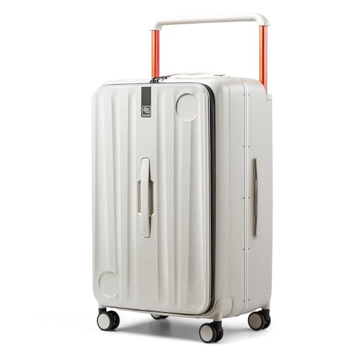 Hanke Multifunktionales 66 cm Kariertes Gepäck, Hartschalenkoffer mit Rollen, TSA-zugelassenes Gepäck, großer Koffer, Reisegepäck für Damen und Herren, Rollgepäcktaschen für Weekender, elfenbeinweiß, Hanke Multifunktionales 66 cm Kariertes Gepäck, Hartschalenkoffer mit Rollen, TSA-zugelassenes Gepäck, großer Koffer, Reisegepäck für Damen und Herren, Rollgepäcktaschen für Weekender, elfenbeinweiß, von Hanke