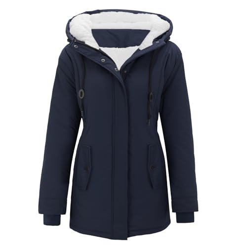 Angebote des Tages Heute, Winterjacke Damen Mit Fellkapuze Damen Winterjacke Warm Gefüttert Damen Jacke Winter Outdoor Damen Mantel Winter Winterjacke Damen Grosse Grössen von Hanraz