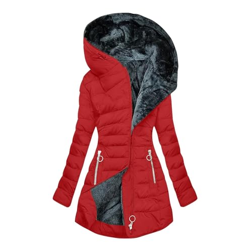 Black Friday, Winterjacke Damen Mit Fellkapuze Winterjacke Damen Elegant Warm Wintermantel Damen Lang Mantel Damen Winter Mantel Damen Herbst von Hanraz