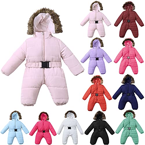 Hanraz Baby Overall Winter 50/56, Black Friday, Baby Overall Winter mit Kapuze Baumwolle Unisex Schneeanzug Jumpsuit Winter Thermo Warm Strampler Outfits für Jungen und Mädchen 0-24 Monate von Hanraz