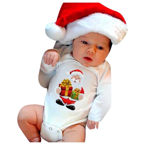 Hanraz Baby Strampler, Weihnachtsoutfit Baby Weiche Bequem Lang Weihnachtsstrampler Weihnachtskleidung Festlich Klassischer Weihnachtskostüm Weihnachtsmann Kostüm von Hanraz