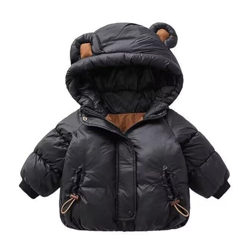 Hanraz Baby Winterjacke 56 mädchen, Winterjacke Baby Leicht Reißverschluss Mit Kapuze Wintermantel Wollwalk Jacke Mit Bärenohren Outdoor Unisex Winterjacke Kapuzenjacke von Hanraz