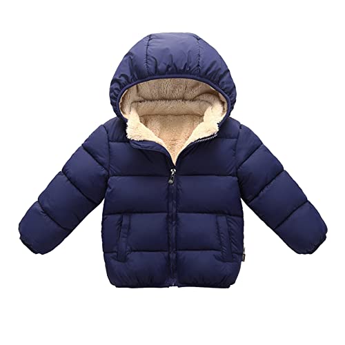 Hanraz Baby Winterjacke 56 mädchen, Winterjacke Kinder Reißverschluss Mit Kapuze Unisex Wollwalk Jacke Winterjacke Winter Outdoor Leicht Wintermantel Kapuzenjacke von Hanraz