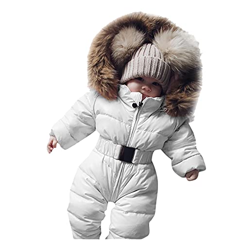 Hanraz Baby Winterjacke mädchen, Kinder-Winterjacken Mit Kapuze Reißverschluss Winter Kapuzenjacke Wintermantel Leicht Winddicht Unisex Winterjacke Wollwalk Jacke von Hanraz