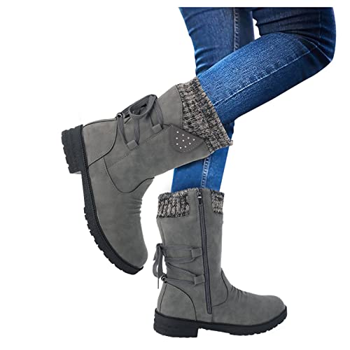 Hanraz Boots Damen, Stiefeletten Damen Bequem Chelsea Mittelalter Boots Stiefel Elegant Ankle Warm Winterschuhe Winterstiefel Freizeit Vintage Mit Niedrigem Absatz Herbstschuhe Stiefeletten von Hanraz