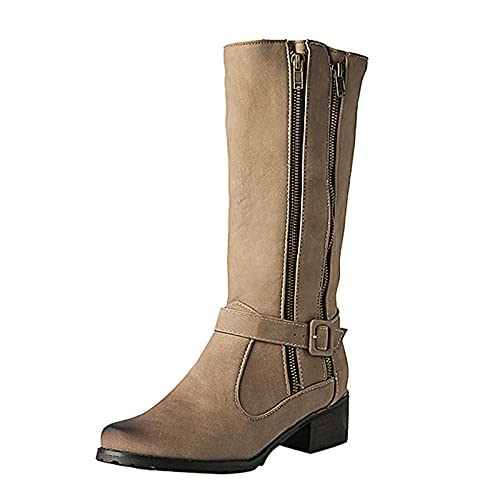 Hanraz Boots Damen, Stiefeletten Damen Chelsea Mit Niedrigem Absatz Elegant Stiefel Boots Ankle Freizeit Warm Stiefeletten Winterschuhe Klassischer Vintage Bequem Winterstiefel Herbstschuhe von Hanraz