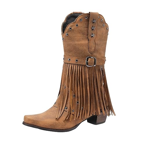 Hanraz Damen Schuhe, Stiefeletten Damen Chelsea Mit Niedrigem Absatz Elegant Stiefel Boots Ankle Freizeit Warm Stiefeletten Winterschuhe Klassischer Vintage Bequem Winterstiefel Herbstschuhe von Hanraz