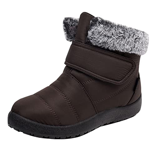 Hanraz Halloween Decke, Winterstiefel Damen Gefüttert, Boots Damen Braun Absatz Bequem Elegant Winterboots Schlupfstiefel Boots Damen Winter Warme Hoch Moonboots von Hanraz