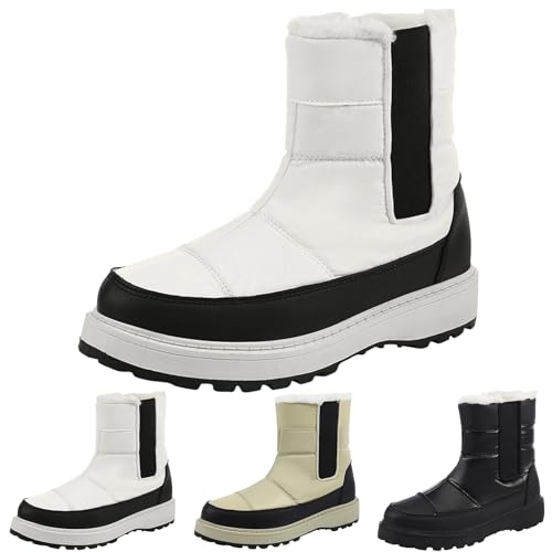 Hanraz Halloween Decke, Winterstiefel Damen Gefüttert, Boots Damen Winter Absatz Outdoor Hoch Boots Schneestiefel Winterschuhe Damen Winter Elegant Winterboots von Hanraz