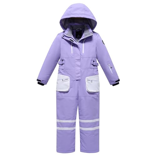 Hanraz Kinder Skianzug, Outlet Angebote, Schneeanzug Kinder Unisex Winddicht Mit Kapuze Schneeanzug Skianzug Thermo Winter Skianzüge Verdickt Warme Winteranzug von Hanraz