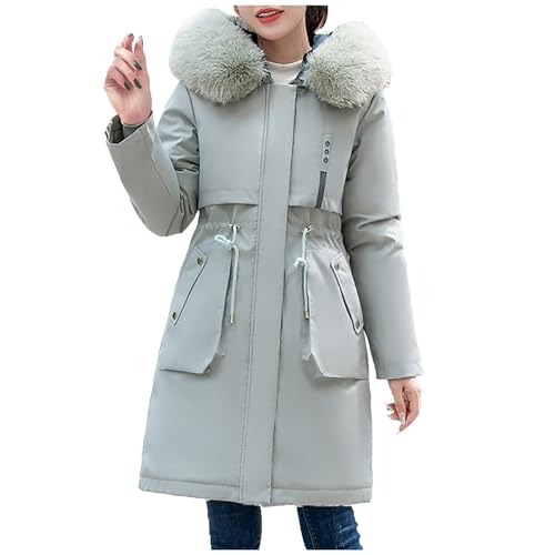 Hanraz Outlet Angebote, Winterjacke Damen Mit Fellkapuze Winterjacke Damen Lang Puffer Gefüttert Winterjacke Damen Warm Ultraleichte Winterjacke Damen Wintermantel Damen Warm von Hanraz