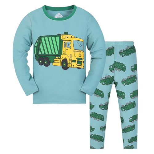 Hanraz Schlafanzug Kinder, Schlafanzug Jungen Lang Pyjama Jungen Unisex Baumwolle mit Print Jogginganzug Schlafanzüge Schlafanzug Kinder Jungen Warm Weiche Pijamas von Hanraz