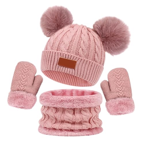 Hanraz Schlupfmütze Kinder, Mütze Jungen Baby Schlupfmütze Für Mädchen Und Jungen Mütze Baby Winter Baby Mütze Mädchen Beanie Kinder Baby Winterkleidung Baby Mütze Winter Schal Kinder von Hanraz