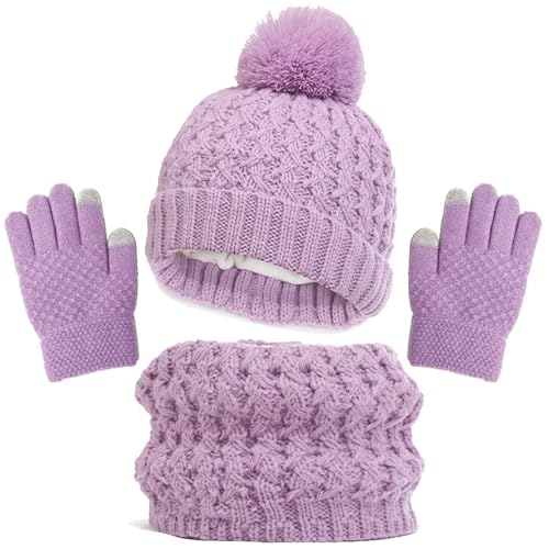 Hanraz Schlupfmütze Kinder, Schlupfmütze Wintermütze Junge Für Mädchen Und Jungen Mütze Und Schal Kinder Set Schal Kinder Mütze Kinder Loop Schal Kinder Baby Wintermütze Baby Mütze Mädchen von Hanraz