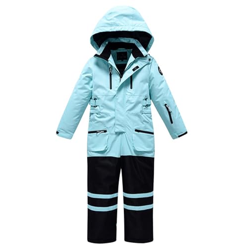 Hanraz Schneeanzug 110, Black Friday, Schneeanzug Kinder Unisex Winddicht Mit Kapuze Schneeanzug Skianzug Thermo Winter Skianzüge Verdickt Warme Winteranzug von Hanraz