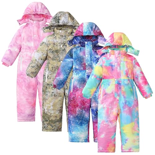 Hanraz Schneeanzug 116, Black Friday, Schneeanzug Kinder Unisex Winddicht Mit Kapuze Schneeanzug Skianzug Wasserdicht Thermo Schneeoverall Warm Warme Softshellanzug von Hanraz