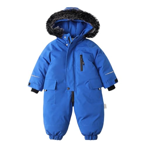 Hanraz Schneeanzug 116, Black Friday, Schneeanzug Kinder Unisex Winddicht Mit Kapuze Schneeanzug Skianzug Winter Warm Skioverall Wasserdicht Verdickt Schneeanzüge von Hanraz