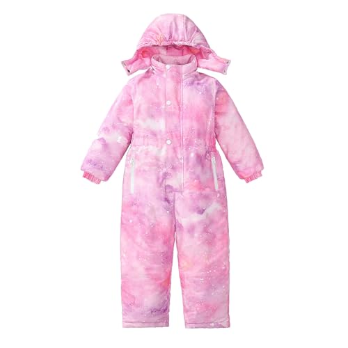 Hanraz Schneeanzug 122, Black Friday, Schneeanzug Kinder Unisex Winddicht Mit Kapuze Schneeanzug Skianzug Wasserdicht Thermo Schneeoverall Warm Warme Softshellanzug von Hanraz