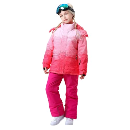 Hanraz Schneeanzug 122 Jungen, blitzangebote, Schneeanzug Kinder Unisex Winddicht Mit Kapuze Schneeanzug Skianzug Outdoor Thermo Schneeanzüge Winter Wasserdicht Skioverall von Hanraz