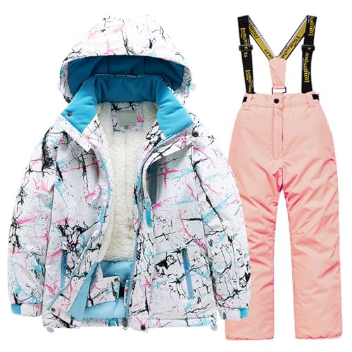 Hanraz Schneeanzug 98, Outlet Angebote, Schneeanzug Kinder Unisex Winddicht Mit Kapuze Schneeanzug Skianzug Verdickt Warme Winteranzug Wasserdicht Warm Winteroverall von Hanraz