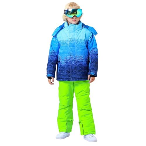 Hanraz Schneeanzug Damen, Sale Angebote, Schneeanzug Kinder Unisex Winddicht Mit Kapuze Schneeanzug Skianzug Verdickt Warm Winteranzug Thermo Warme Skioverall von Hanraz