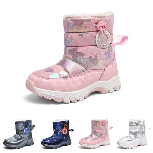 Hanraz Schneeboots Kinder, blitzangebote, Winterschuhe Jungen 38, Winterschuhe Jungen Gefüttert rutschfest Winterschuhe Mädchen Thermo Gummistiefel Kinder Winterstiefel Junge Schneeanzug Kinder von Hanraz