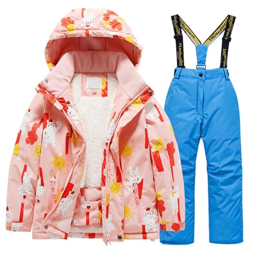 Hanraz Skianzug Kinder, Sale Angebote, Schneeanzug Kinder Unisex Winddicht Mit Kapuze Schneeanzug Skianzug Wasserdicht Warm Skioverall Outdoor Warme Schneeanzüge von Hanraz