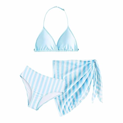 Hanraz Tops Teenager mädchen, b Ware rückläufer, 3 Stück Mädchen Bikini Sets Sportlich Bikini Bademode Badeanzüge Strand Blumenmuster Badebekleidung Bikinis Teenager Bedruckte Badeanzug Swimsuit von Hanraz