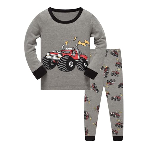 Hanraz Warmer Schlafanzug Kinder, Schlafanzug Jungen Herbst/Winter Mit Print Lang Schlafanzüge Schlafanzug Baumwolle Weiche Unisex Pyjama Jogginganzug Kinder Schlafanzug Jungen von Hanraz