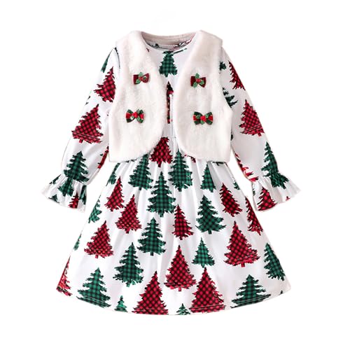 Hanraz Weihnachtskleid Mädchen, Geschwister Outfit Mädchen, Kleider Für Baby-Mädchen, Weihnachtskleid Kinder Weihnachtsoutfit Baby Mädchen Baby Kleid Weihnachtsstrampler Baby Weihnachtsoutfit Baby von Hanraz