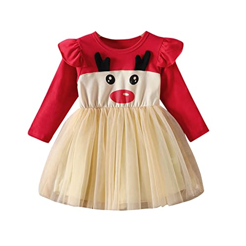 Hanraz Weihnachtskleid Mädchen, Strampler Mädchen, Kleider Für Baby-Mädchen, Weihnachtsoutfit Baby Mädchen Weihnachtskostüm Kinder Weihnachtskostüm Weihnachtsoutfit Weihnachts Outfit Baby von Hanraz