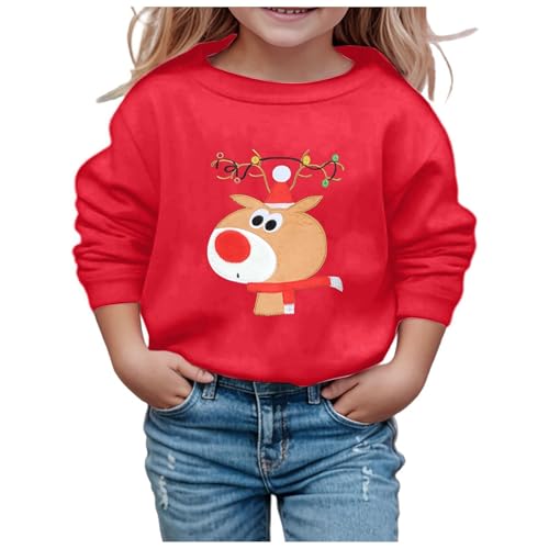 Hanraz Weihnachtsoutfit Mädchen, Weihnachtspullis Weihnachtspullover Mädchen Baby Weihnachtsoutfit Junge Weihnachtsoutfit Baby Mädchen Weihnachtspulli Kinder Weihnachtsoutfit Norweger Pullover Kinder von Hanraz