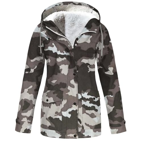 Hanraz Winterjacke Damen, Softshelljacke für Damen Große Größen Winddicht Atmungsaktiv Übergangsjacke Wanderjacke mit Wattiertem Futter und Camouflage Aufdruck Kapuze Regenjacke Herbstjacke Hanraz Winterjacke Damen, Softshelljacke für Damen Große Größen Winddicht Atmungsaktiv Übergangsjacke Wanderjacke mit Wattiertem Futter und Camouflage Aufdruck Kapuze Regenjacke Herbstjacke von Hanraz