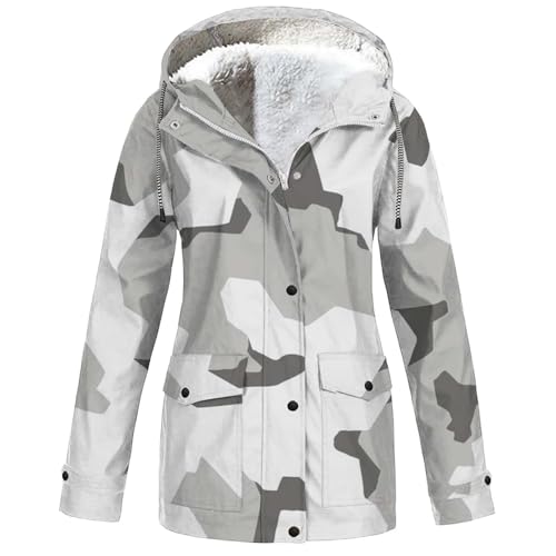 Hanraz Winterjacke Damen, Softshelljacke für Damen Große Größen Winddicht Atmungsaktiv Übergangsjacke Wanderjacke mit Wattiertem Futter und Camouflage Aufdruck Kapuze Regenjacke Herbstjacke Hanraz Winterjacke Damen, Softshelljacke für Damen Große Größen Winddicht Atmungsaktiv Übergangsjacke Wanderjacke mit Wattiertem Futter und Camouflage Aufdruck Kapuze Regenjacke Herbstjacke von Hanraz